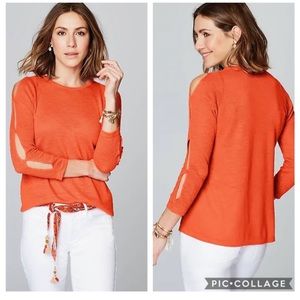 J. Jill orange linen sweater
